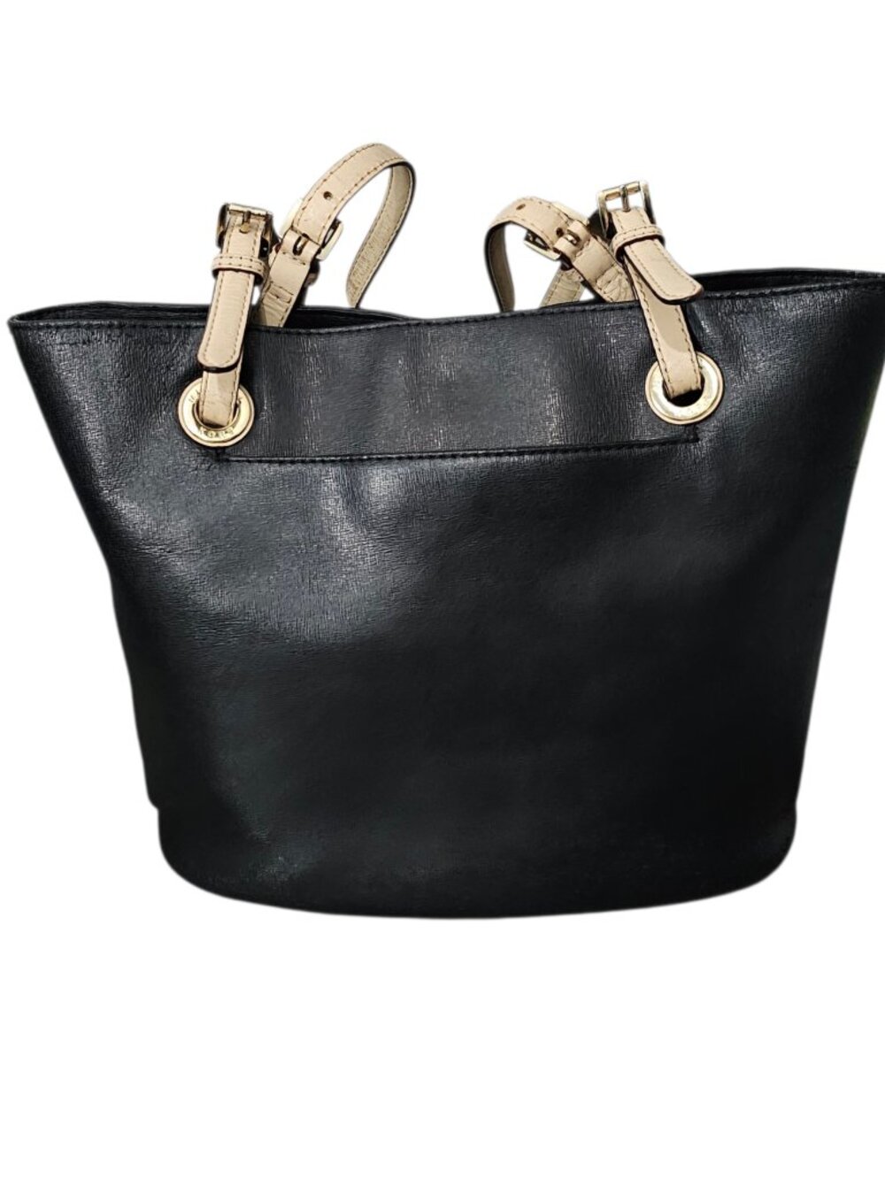Michael Kors Jet Set Black Leather Shoulder Hobo Tote Hand Bag COA - Picture 7 of 16